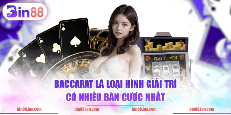 Baccarat là loại hình giải trí có nhiều bàn cược nhất