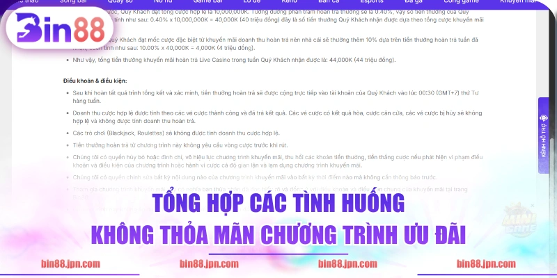 Tổng hợp các tình huống không thỏa mãn chương trình ưu đãi